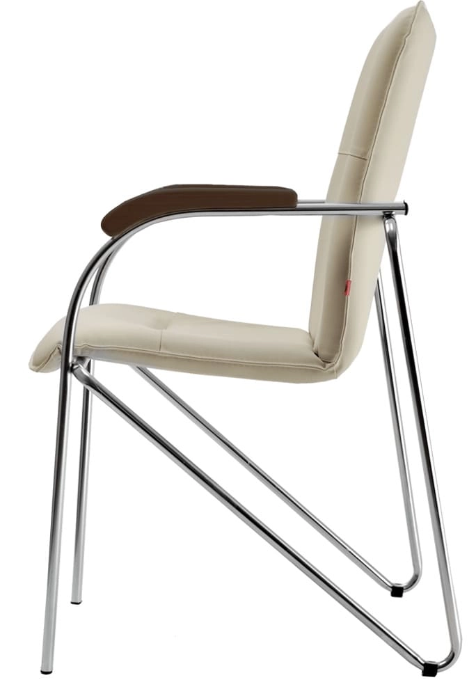 Самба BOX4 стул (Кожа иск., DO, №122 (кремовый), Орех (1031), CH)